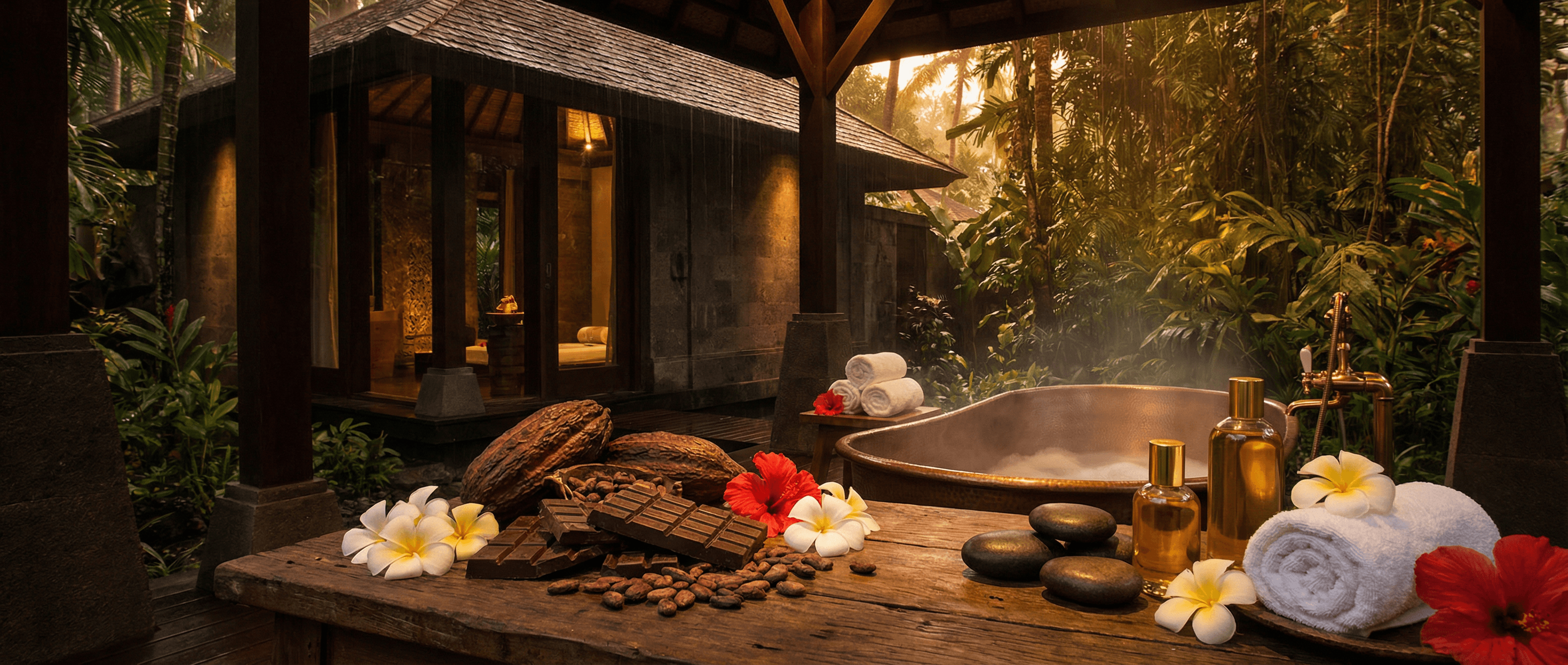 Chocolate Jungle Spa — tropical cacao spa setting